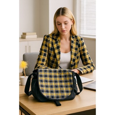 LL.Bean Yellow Plaid Messenger Bag NWT  Clueless   Gorpcore Preppy Laptop Office