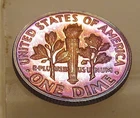 1963 Gem   Proof  Dime 90% Silver  "  MONSTER  BLUE TOING "#419 ~ 4