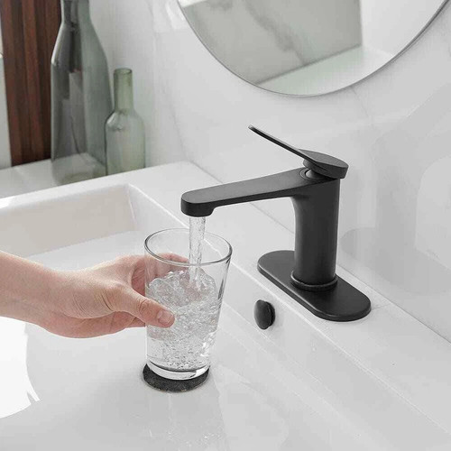 BWE Rubinetto bagno monoforo monocomando nero opaco - Foto 7 di 11