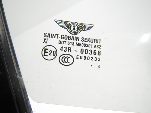 12-18 Bentley Continental GT W12 2015 Front Right Door Vent Window Glass ; :A - Picture 6 of 11