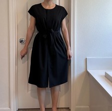 Calvin Klein Front Tie Button Down Black Dress size 16