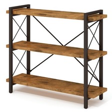 3-Tier Industrial Bookshelf, 35" W x 12" D x 35" H