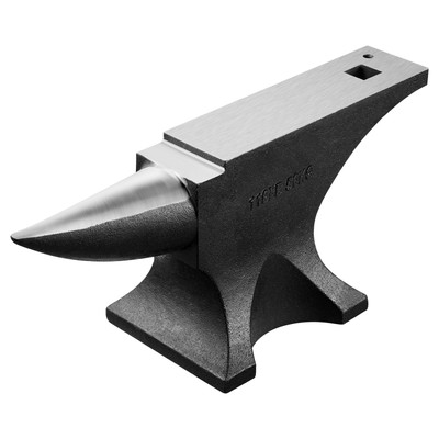 Single Horn Anvil 110 lbs Cast Steel Anvil Round Horn Anvil for Blacksmiths