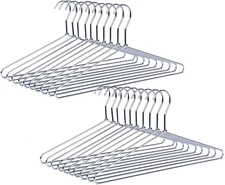 30 Pack Heavy Duty Metal Shirt Coat Hangers, Stainless Steel Clothes Hanger with