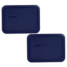 Pyrex 7210-PC 3-Cup Blue Food Storage Replacement Lid 2-Pack - Made in the USA