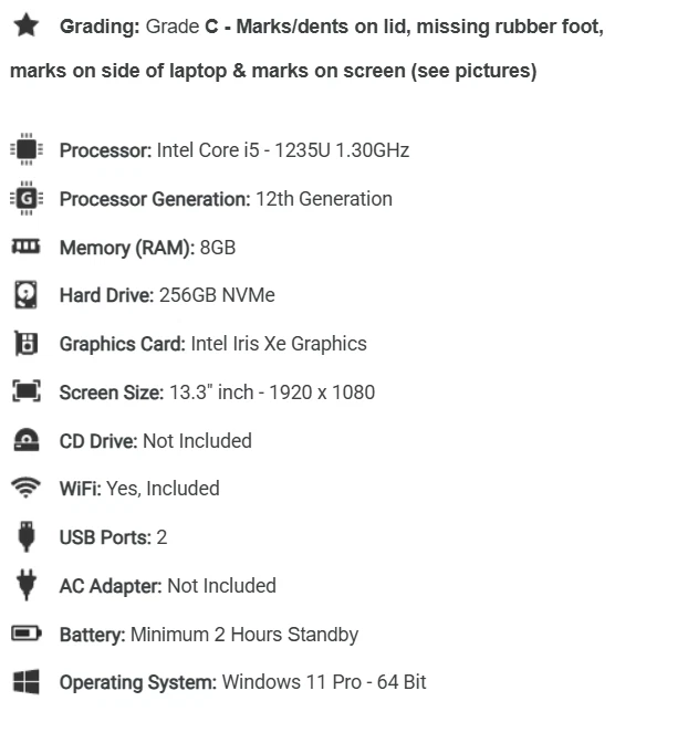 Lenovo ThinkPad L13 · i5-1235U · 8GB · 256GB, photo 2 of 5