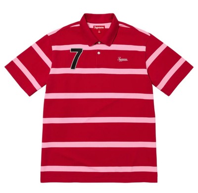 Supreme Labels Polo ポロシャツ 関税込 22SS Week12 Supreme Open Knit Stripe Zip Polo (Supreme