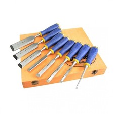 Irwin Marples 8 Pce Striking Cap Wood Chisel Set 1/4" - 2" +Wooden Case Robust