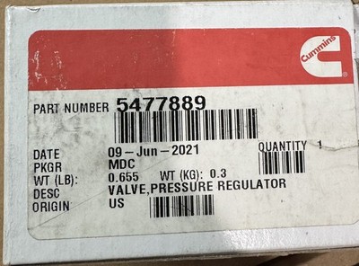 5477889 Cummins Pressure Regulator Valve Genuine OEM Cummins