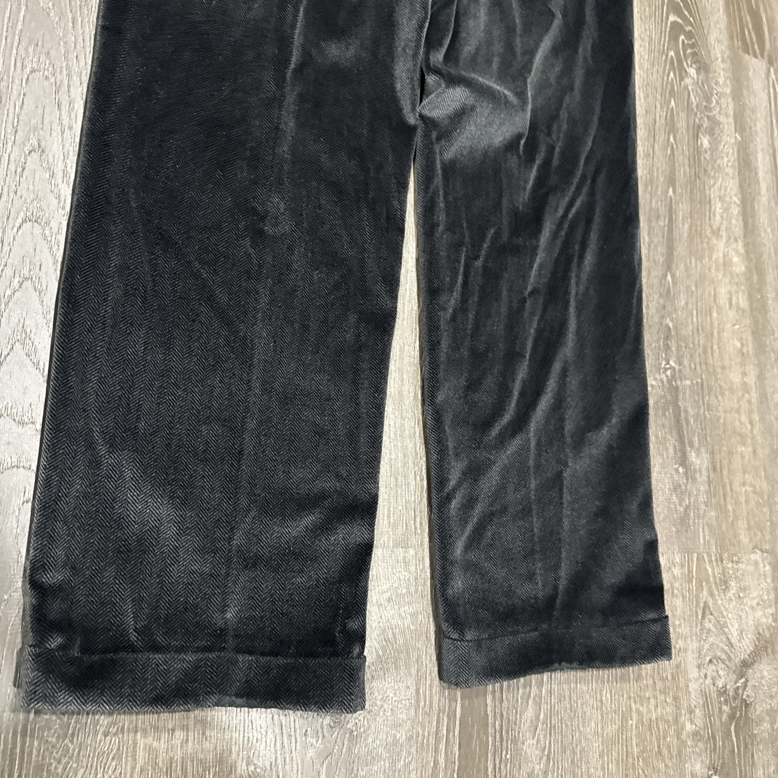 VTG 70s Velour Herringbone Pleated Cuffed Pants Trousers 34x31 Talon Chino Wide image 8