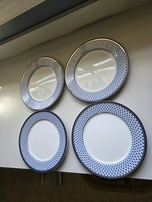 Williams Sonoma Regal Dinner Plates 10.5'' Set of 4 Blue NEW With Box