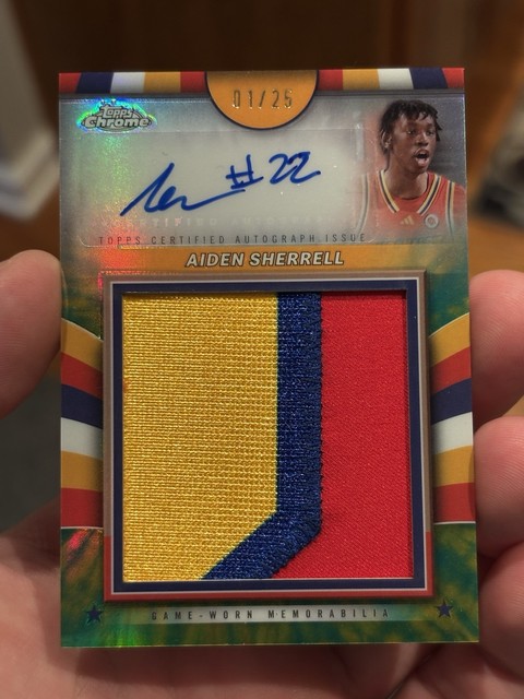 2024 Topps Chrome McDonald's Golden Patch Tie-Dye #GPAAS Aiden Sherrell Autogramm /25