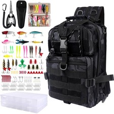 139PCS Tackle Box Backpack,Fishing Backpack with Accessories,Tackle Bag,Fishi...