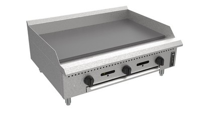 Venancio USA PGM36G-CT 36'' Countertop Manual Gas Griddle, 3/4'' Steel Plate, 9...