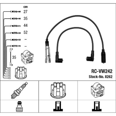 ORIGINAL  Ngk Zündleitungssatz für Audi 80 B4 Stufenheck 80 B3 Stufenheck 80