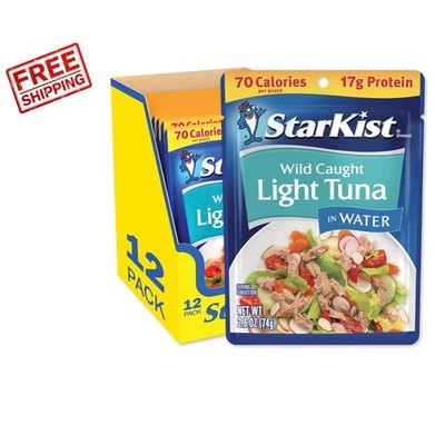 Chunk Light Tuna in Water, 2.6 oz Single-Serve Pouches, Dolphin Safe & Delicious
