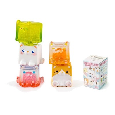 5-Piece Square Cat Blind Pack - Collectible PVC Mini Figures for Gifting & Decor