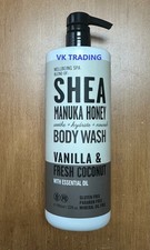 WELLBEING SPA Shea Manuka Honey VANILLA & FRESH COCONUT Scented BODY WASH 946ml 0.84 per gallon