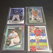 Topps Bowman Donruss MLB Card Lot - Caminero, Campaneris, Sloan, Garcia - RC