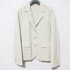 MARGARET HOWELL Cotton Linen Work Jacket, Size 3, Beige Women USED