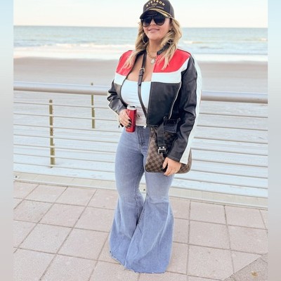 Just Float on Free People Blue Denim Jeans with Frayed Hem