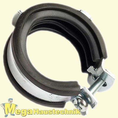 Rohrschellen 10 bis 116mm Leitungsschelle mit Gummi Befestigungsschellen Schelle