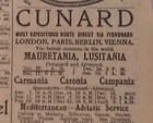NOV 26, 1912 NEWSPAPER PAGE #2259- CUNARD LINE- MAURETANIA, LUSITANIA — photo 1