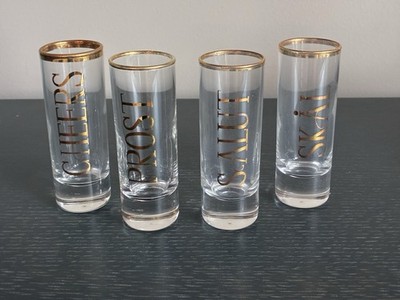 International Shot Glasses Set 4 New In Box 4.5 Inches Tall 2 Ounces