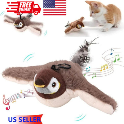 USB Interactive Flying Bird Cat Toys Electronic Pet Simulation Sparrow Toy US
