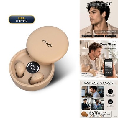 VISOUND Air Skin Tones Invisible Small Ears - Wireless Bluetooth 5.4
