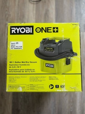 Ryobi PCL733B ONE 18V Cordless 1 gal Wet/Dry Vacuum, Green