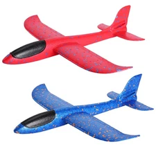 GSM Brands Foam Airplane Toys 2 Pack, 17.71 Inch Throwing Glider with Flight ...