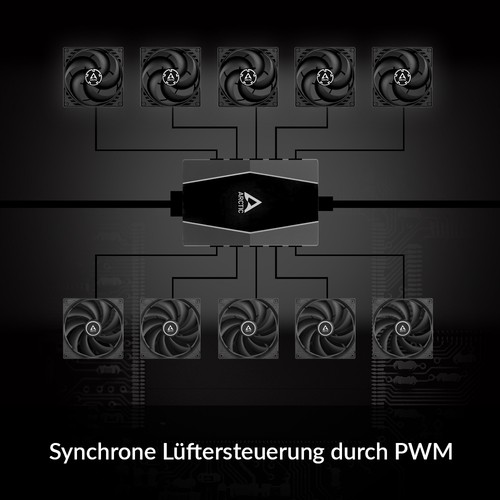 ARCTIC Case Fan Hub 10 Port PWM Steuergerät Controller Gehäuse Lüfter PC Kühler - Afbeelding 4 van 5