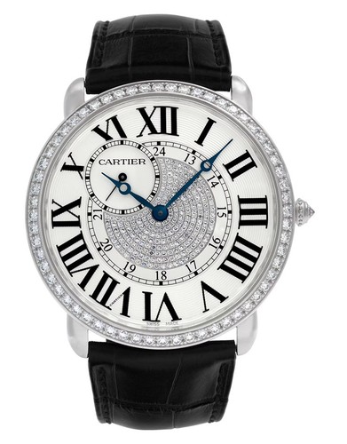 Cartier Ronde Louis 42mm WR007004 18K White Gold Unisex Watch