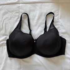 Wacoal Retro Chic Full Figure Underwire Bra 853186 44DD Black Womens
