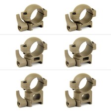 TAN 1" Diameter Scope Rings with Quick Detach Lever for Picatinny  Weaver
