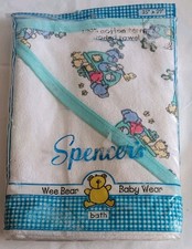 Hooded Baby Bath Towel Vintage Spencer's Terry Cloth Noah's Ark 35" X 29" New