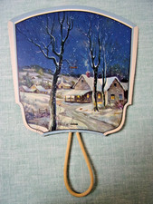 Vintage  Advertising Paper Fan Salesman Sample U. O. COLSON CO. "SNOWBOUND"