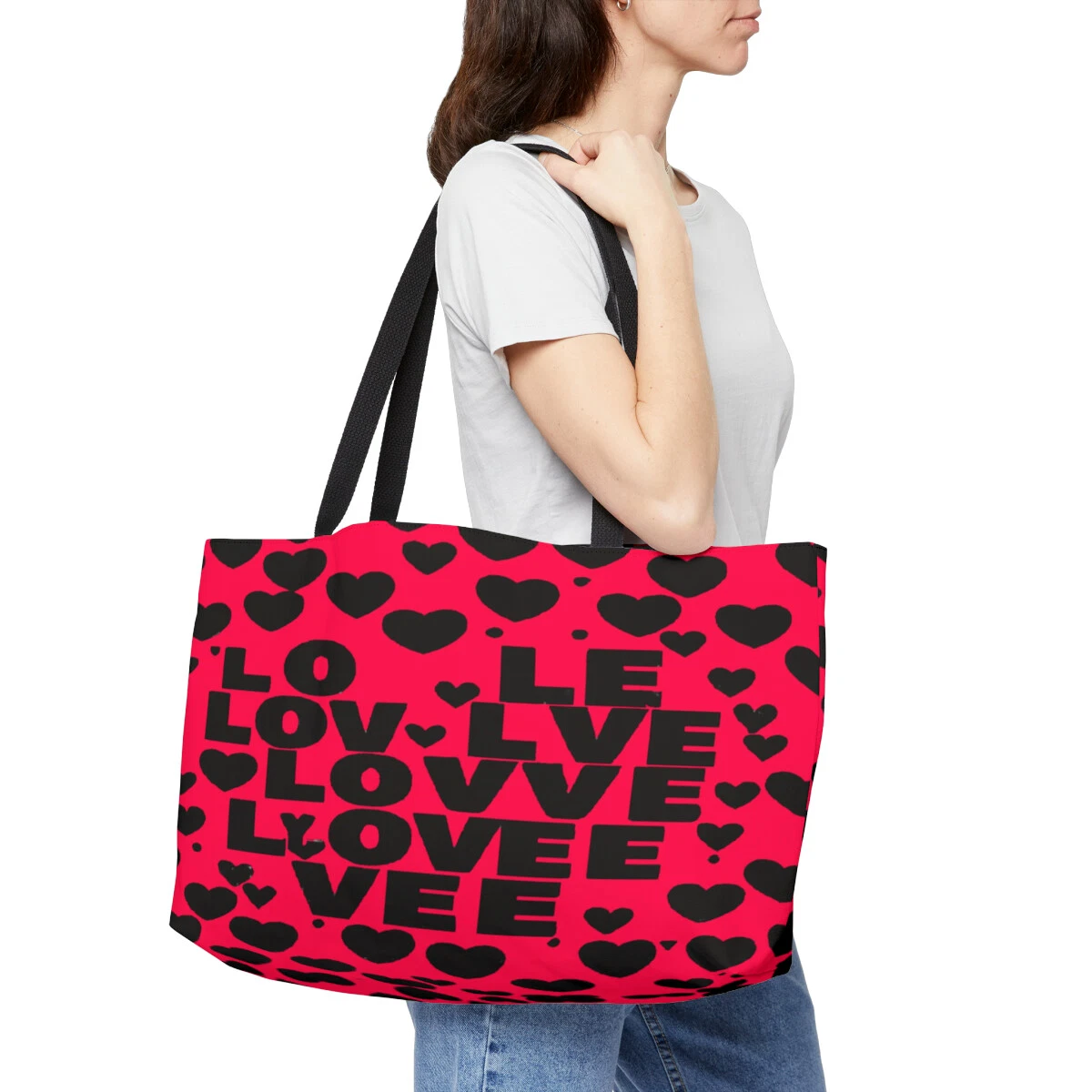 Tote bag with red interior new arrivals