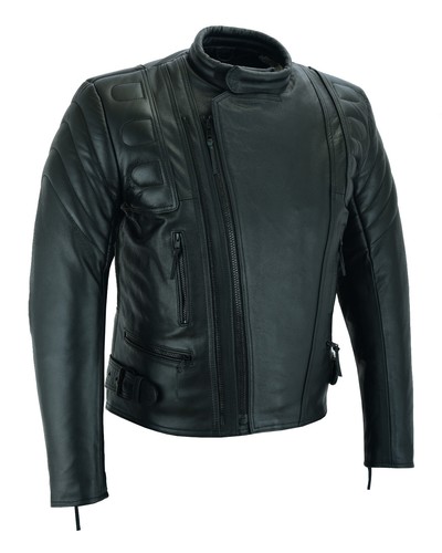 Limo Padded Motorcycle Police Leather Armoured Jacket Biker Black Double Lining - 第 1/5 張圖片