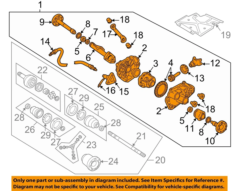Conjunto de portador diferencial usado se adapta a: 2001 Gmc S10/s15/sonoma eje delantero sin Foto 3 de 4