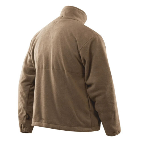 TRU-SPEC 2436 Polar Fleece Jacket Zipper Front Moisture Wicking Coyote Free Ship - Picture 2 of 2
