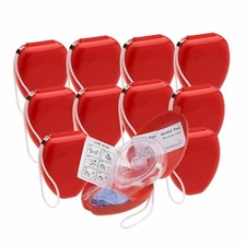 CPR Mask + Hard Case + Gloves-Adult/Child Pocket Resuscitator 11 Pack Pocket O2 