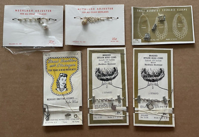 Vintage NECKLACE Adjuster Clasps Bead Knotter & Stringer 6pcs NOS unopened