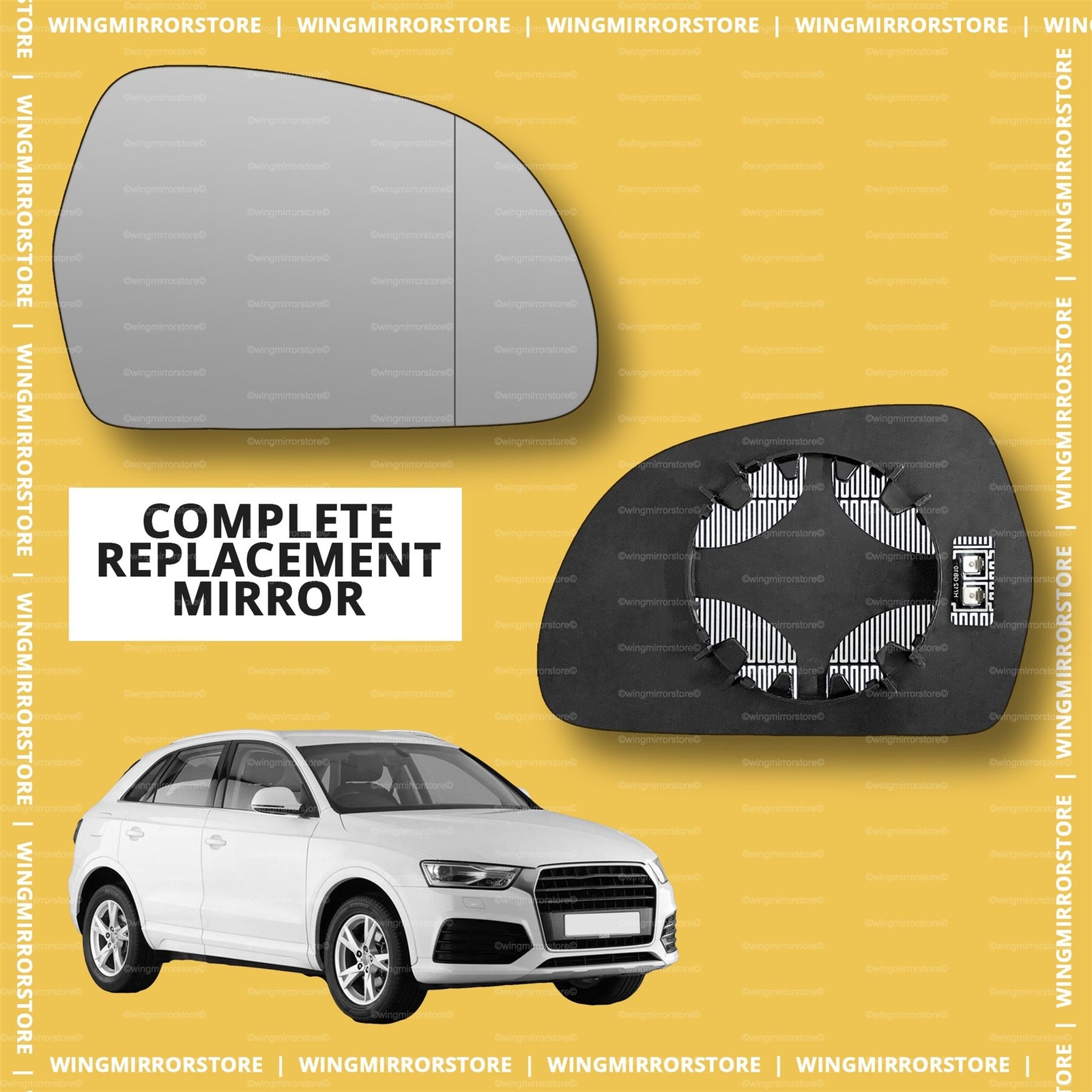 AUDI Q2 Q3 DOOR WING MIRROR GLASS RH 81A857536E GENUINE | UK