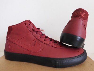 NIKE SB BRUIN HI ISO LEO BAKER TEAM RED-NIGHT MAROON-BLACK SZ 7 