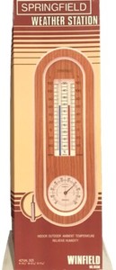 Vintage Springfield Winfield Indoor/Outdoor Weather Station Rare Made In USA New