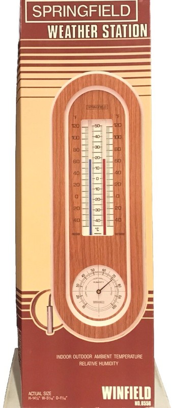 Vintage Springfield Winfield Indoor/Outdoor Weather Station Rare Made In USA New