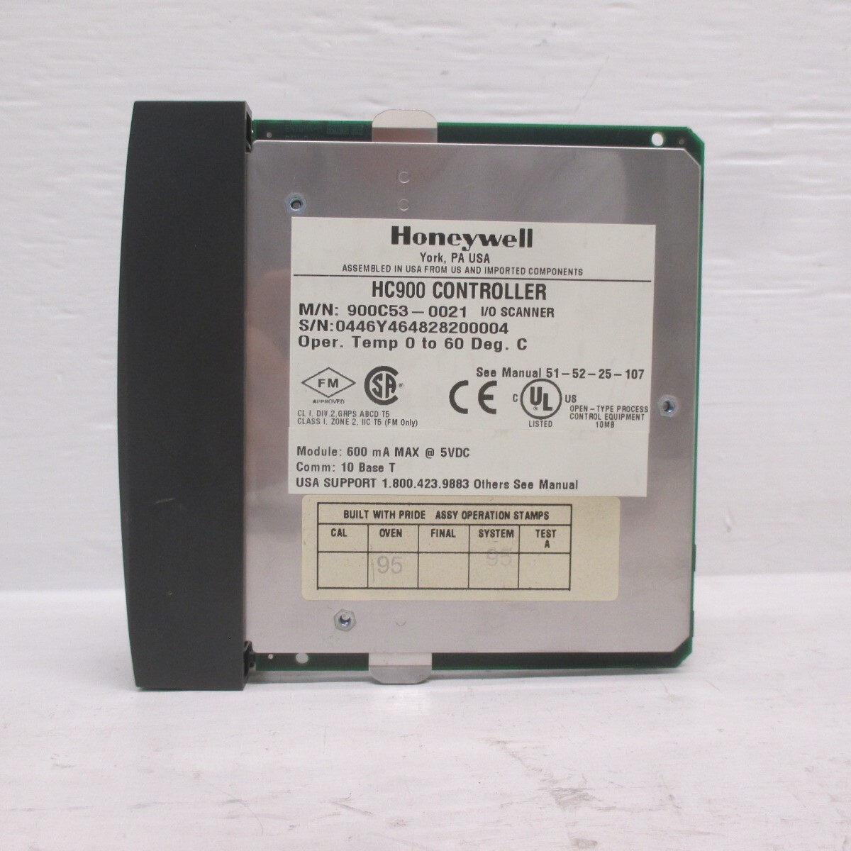 Honeywell 900C53-0021 HC900 Controller PLC Card 600mA MAX at Honeywell 900C53-0021 HC900 Controller PLC Card 600mA MAX at
