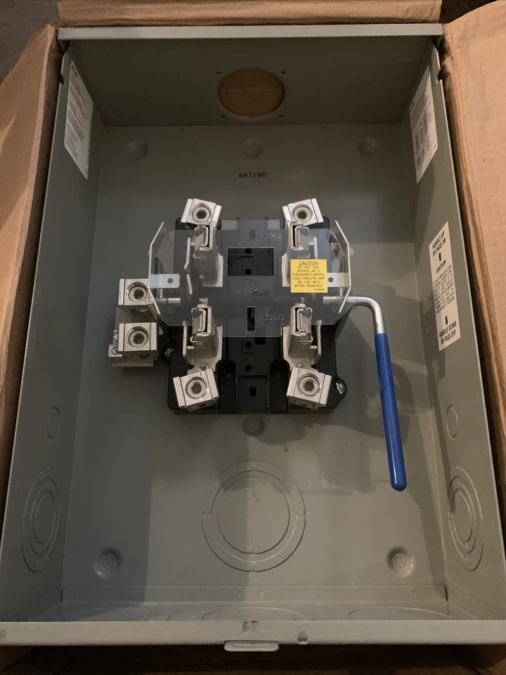 Eaton/Cutler-Hammer UTE4213BCH 200A, 600VAC, 1P3W, 4Jaw, Outdoor Meter Socket - Image 3 of 3